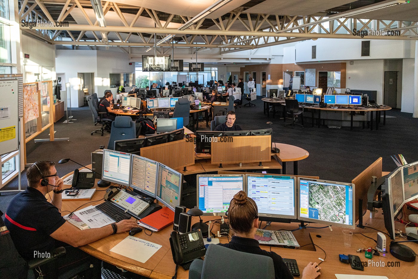 PLATEAU COMMUN CTA ET SAMU, CDAU, CENTRE DEPARTEMENTAL DES APPELS D'URGENCE, CORBEIL-ESSONNES, FRANCE 