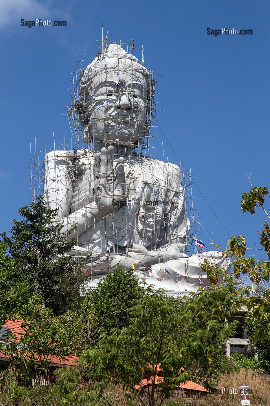 BIG BOUDDHA EN CONSTRUCTION, WAT KAEW PRASERT, PATHIO, PROVINCE DE CHUMPHON, THAILANDE, ASIE 