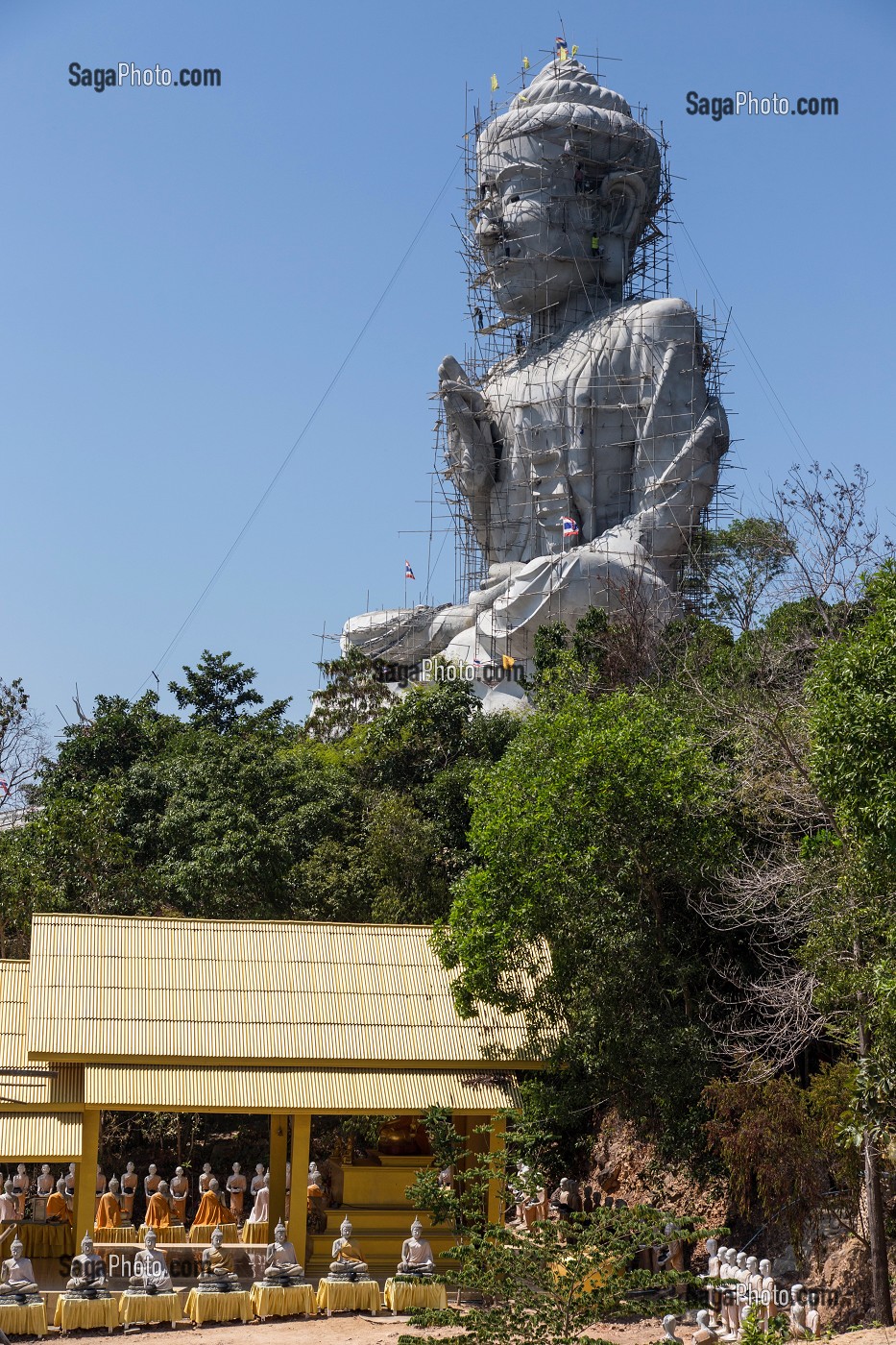 BIG BOUDDHA EN CONSTRUCTION, WAT KAEW PRASERT, PATHIO, PROVINCE DE CHUMPHON, THAILANDE, ASIE 