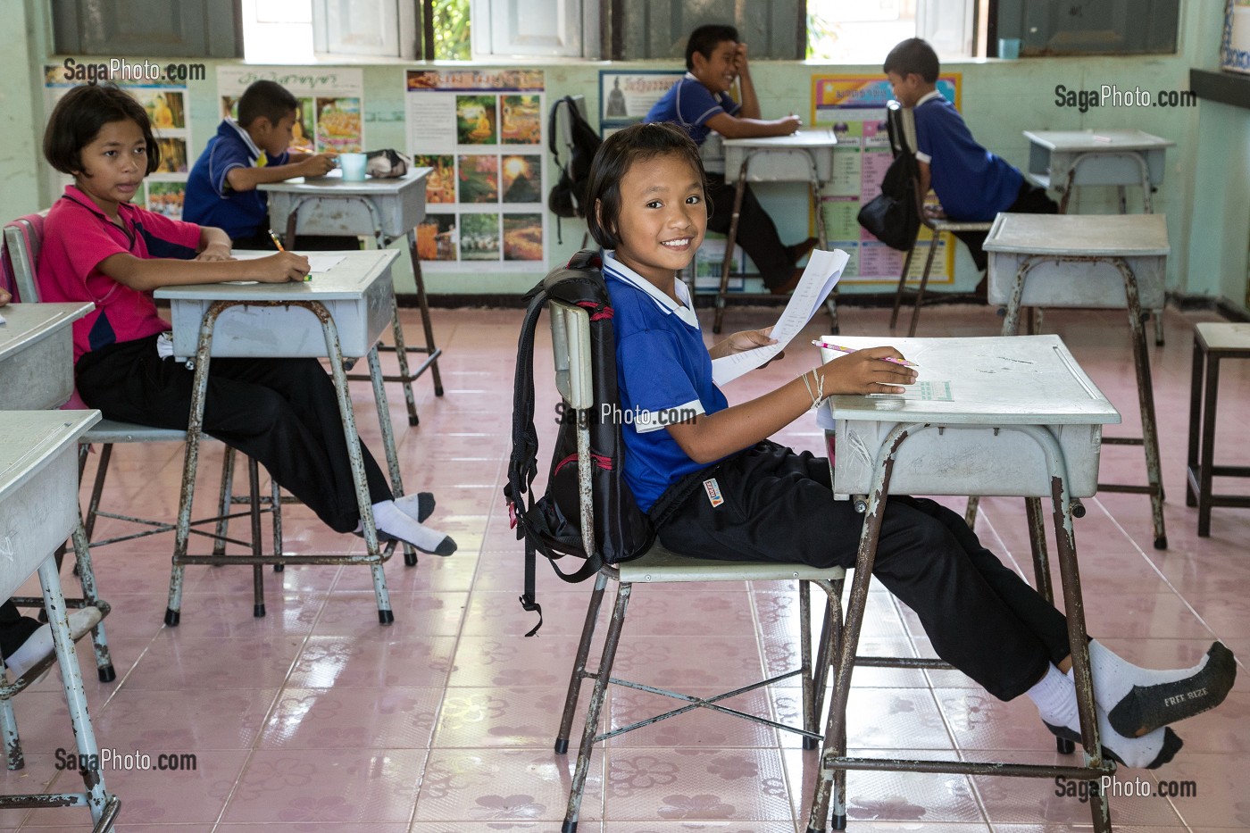 CLASSE DE PRIMAIRE, ECOLE SUAN LUNG, BANG SAPHAN, THAILANDE, ASIE 