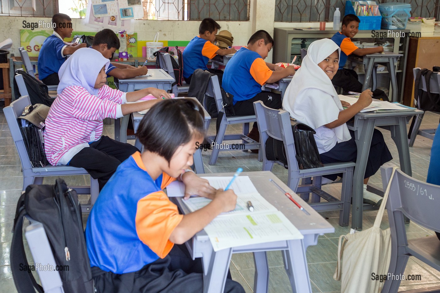 CLASSE DE PRIMAIRE, ECOLE SUAN LUNG, BANG SAPHAN, THAILANDE, ASIE 