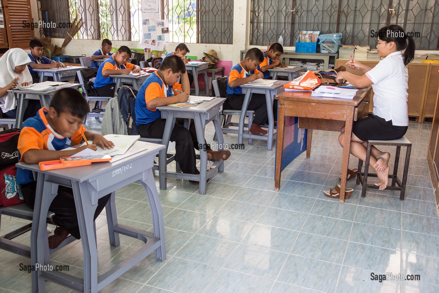 CLASSE DE PRIMAIRE, ECOLE SUAN LUNG, BANG SAPHAN, THAILANDE, ASIE 