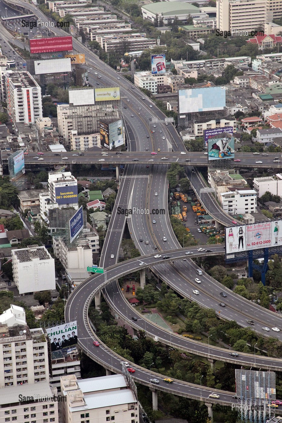 RESEAU ROUTIER, VUE GENERALE DE LA VILLE, BANGKOK, THAILANDE 
