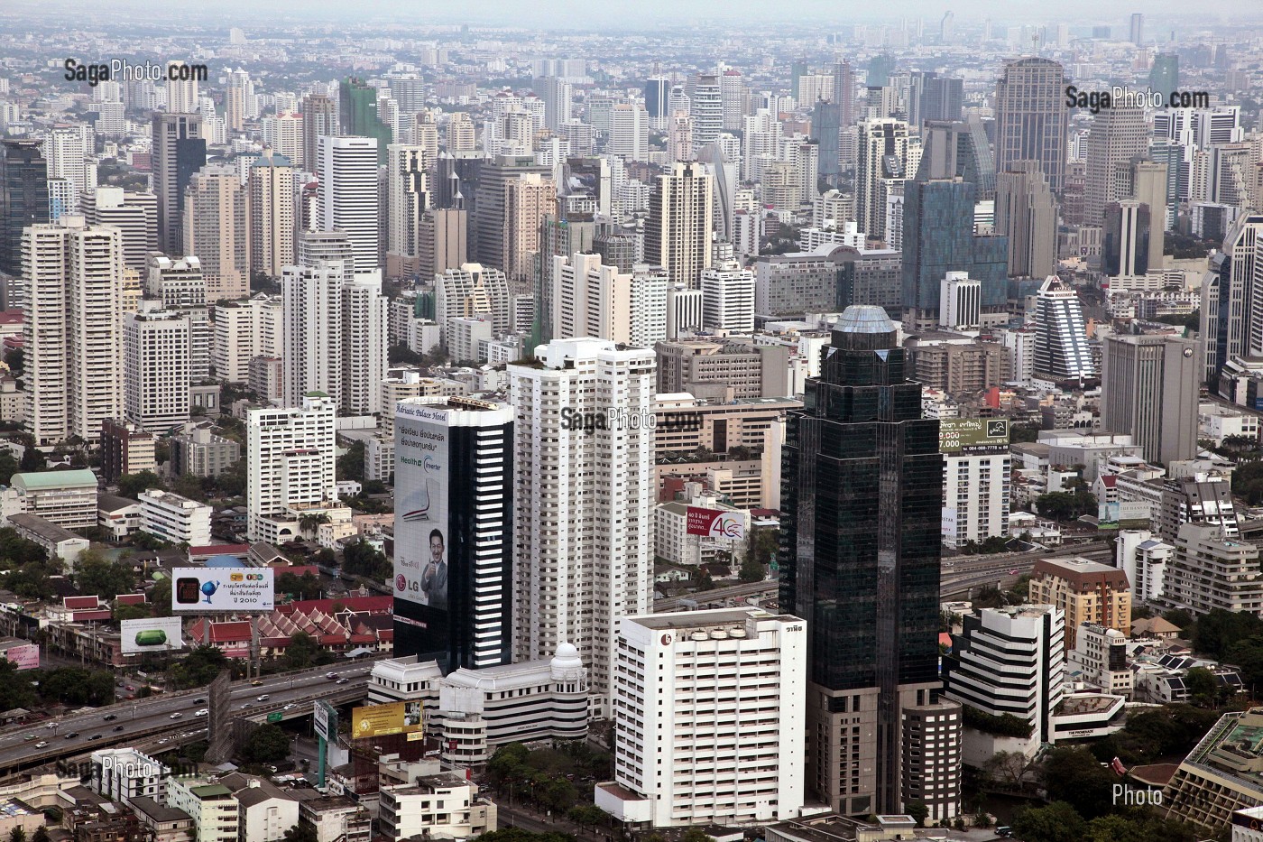 GRATTE-CIEL, VUE GENERALE DE LA VILLE, BANGKOK, THAILANDE 