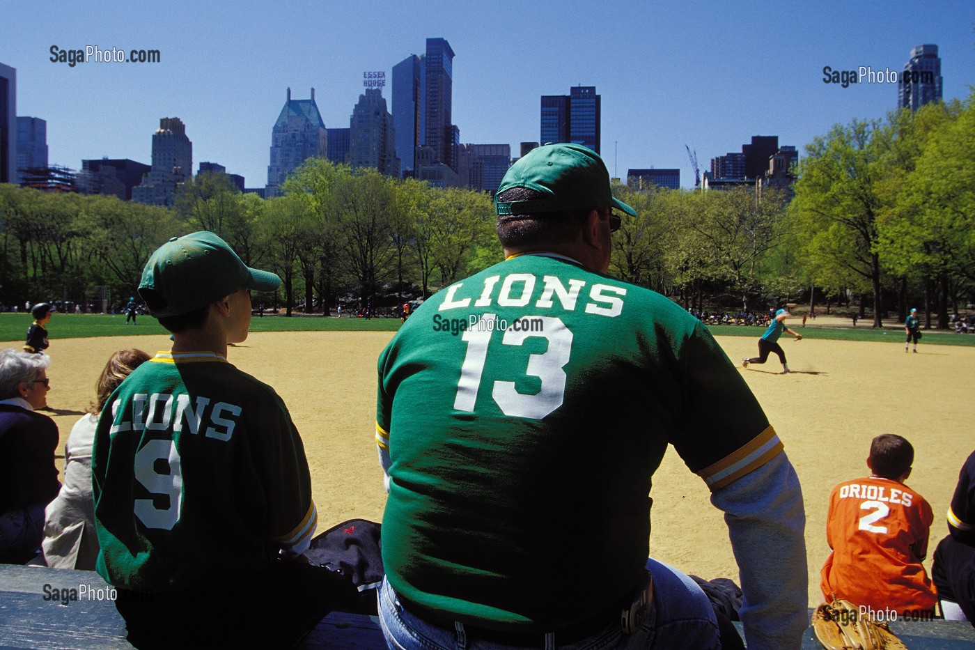 JOUEURS DE BASE-BALL, CENTRAL PARK, MANHATTAN, NEW YORK, USA 