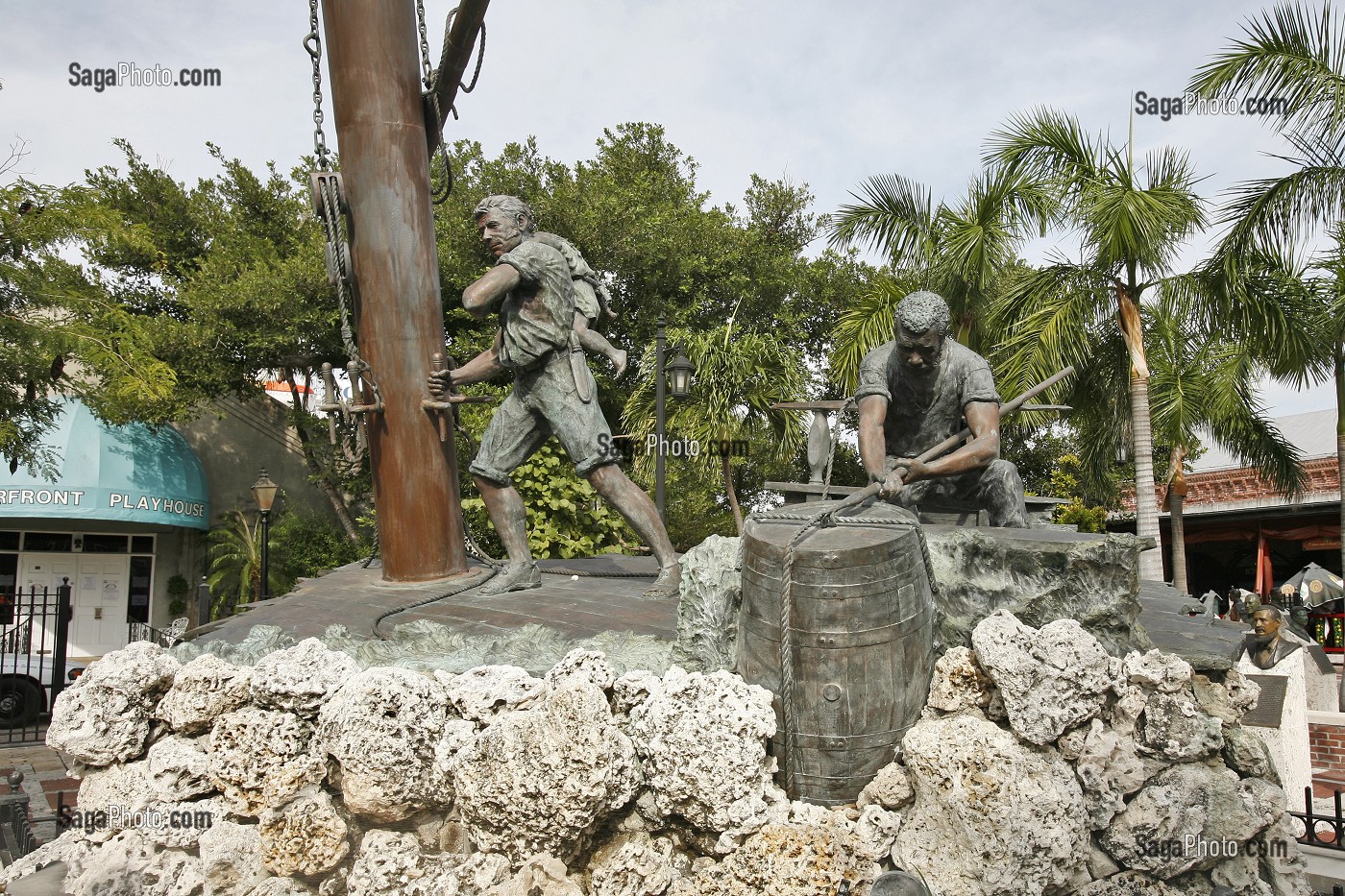 STATUE DE SCENE DE NAUFRAGE, KEY WEST, FLORIDE, FLORIDA, ETATS-UNIS, USA 