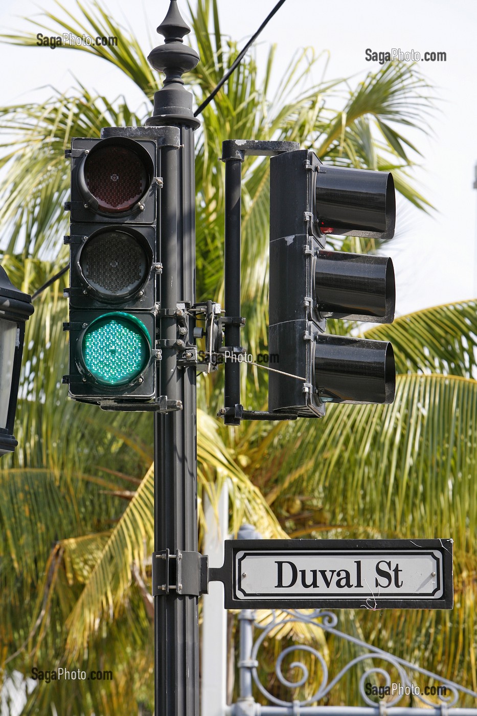 FEU VERT, DUVAL STREET, KEY WEST, FLORIDE, FLORIDA, ETATS-UNIS, USA 