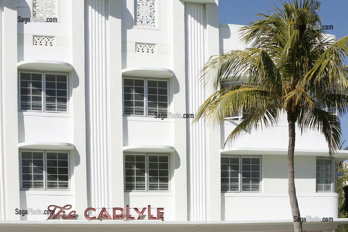 FACADE ART DECO HOTEL CARLYLE, OCEAN DRIVE, QUARTIER ART DECO MIAMI BEACH, MIAMI, FLORIDE, FLORIDA, ETATS-UNIS, USA 