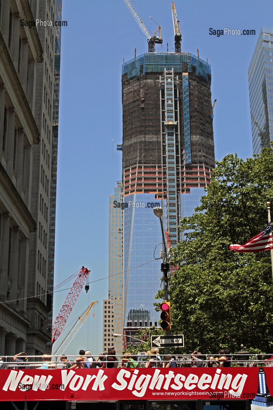CHANTIER DE CONSTRUCTION DE LA FREEDOM TOWER, PLUS HAUTE TOUR DES ETATS-UNIS (541 METRES), GROUND ZERO DU WORLD TRADE CENTER, FINANCIAL DISTRICT, DOWNTOWN, MANHATTAN, NEW YORK CITY, ETATS-UNIS 