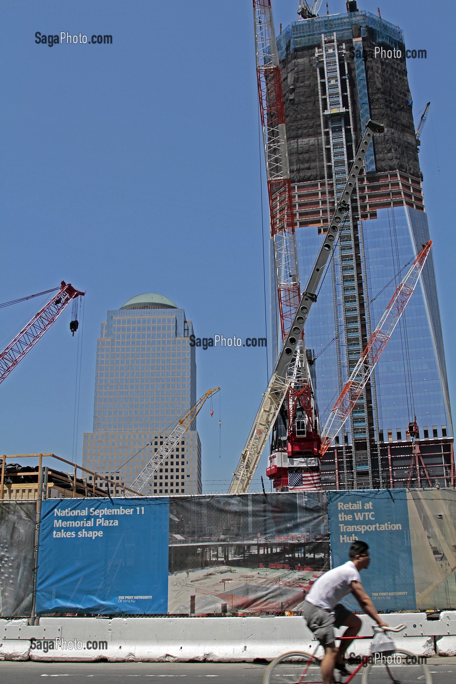 CHANTIER DE CONSTRUCTION DE LA FREEDOM TOWER, PLUS HAUTE TOUR DES ETATS-UNIS (541 METRES), GROUND ZERO DU WORLD TRADE CENTER, FINANCIAL DISTRICT, DOWNTOWN, MANHATTAN, NEW YORK CITY, ETATS-UNIS 