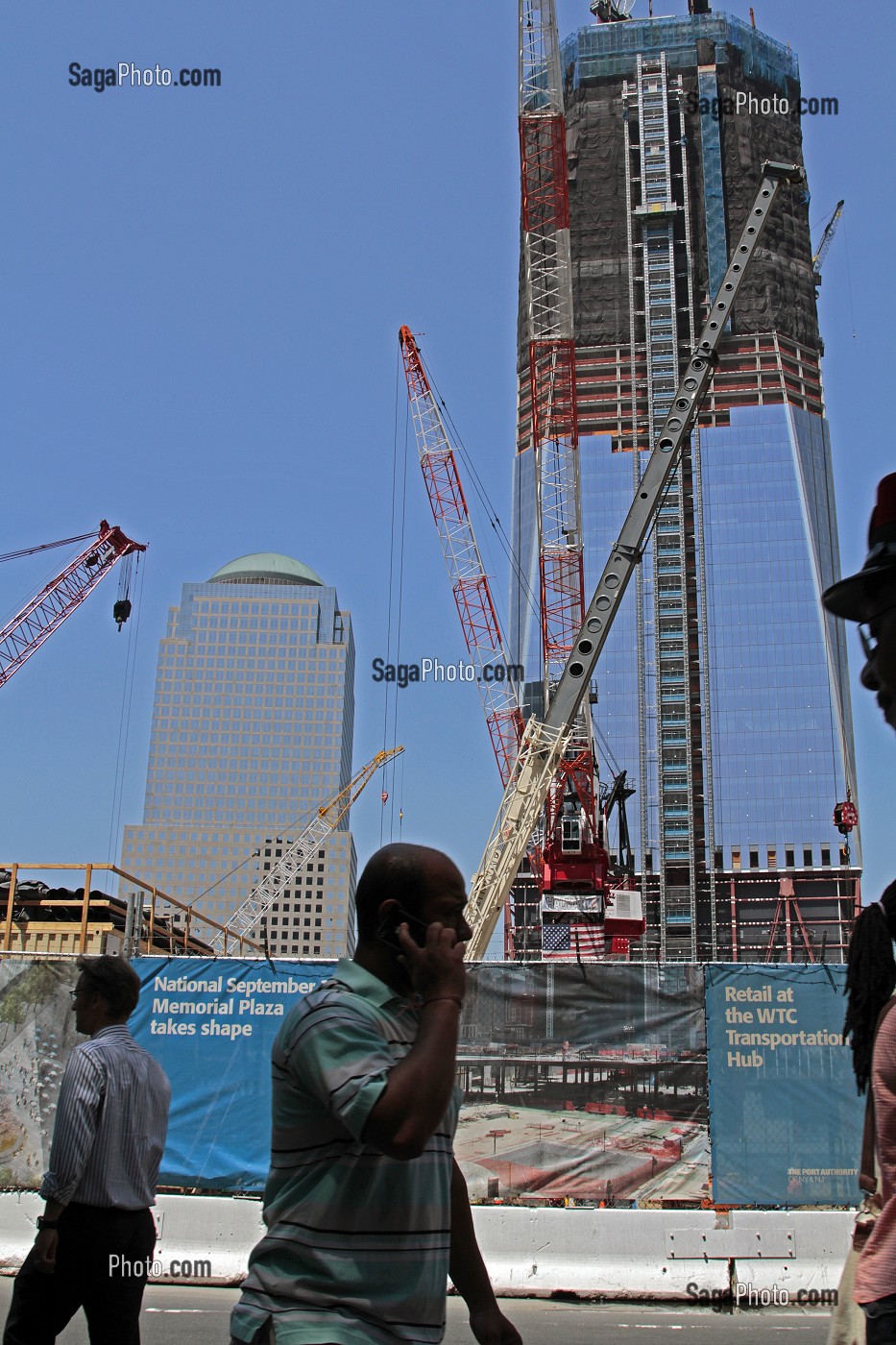 CHANTIER DE CONSTRUCTION DE LA FREEDOM TOWER, PLUS HAUTE TOUR DES ETATS-UNIS (541 METRES), GROUND ZERO DU WORLD TRADE CENTER, FINANCIAL DISTRICT, DOWNTOWN, MANHATTAN, NEW YORK CITY, ETATS-UNIS 