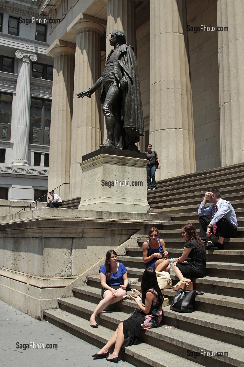 STATUE DU PRESIDENT WASHINGTON DEVANT LE FEDERAL HALL, WALL STREET, DOWNTOWN, MANHATTAN, NEW YORK CITY, ETAT DE NEW YORK, ETATS-UNIS 