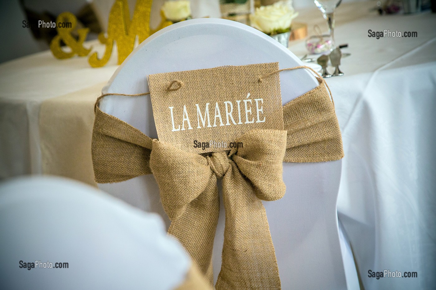 LA CHAISE DE LA MARIEE POUR LE REPAS DE NOCE, JOUR DU MARIAGE 
