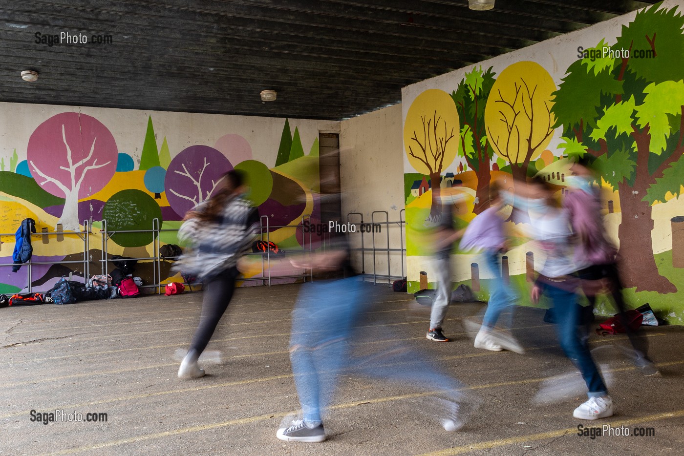  SCHOOLYARD, SECONDARY SCHOOL OF RUGLES, EURE, NORMANDY, FRANCE