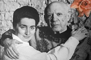 PORTRAIT DE PICASSO ET DE SA FEMME JACQUELINE, VILLA SANTO SOSPIR DECOREE ENTIEREMENT PAR JEAN COCTEAU, SAINT-JEAN-CAP-FERRAT, ALPES-MARITIMES (06), FRANCE MENTION OBLIGATOIRE: COLLECTION WEISWEILLER / SANTO SOSPIR 