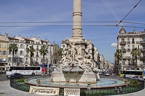 FONTAINE CANTINI, OEUVRE DU SCULPTEUR ANDRE ALLAR SUR COMMANDE DU MARBRIER JULES CANTINI, 1911-1913, PLACE CASTELLANE, MARSEILLE, BOUCHES-DU-RHONE (13), FRANCE 