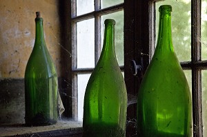 BOUTEILLES DE CIDES, CAVE DU CHATEAU DE BREUIL-EN-AUGE, ROUTE DU CIDRE, CALVADOS (14), FRANCE