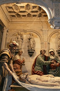MISE AU TOMBEAU, CRYPTE, CATHEDRALE, BOURGES, CHER (18), FRANCE 