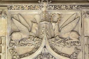 DETAIL GRANDE SALLE, PALAIS JACQUES COEUR, BOURGES, CHER (18), FRANCE 