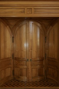 DETAIL D'UNE ARMOIRE, MUSEE DES MEILLEURS OUVRIERS DE FRANCE (MOF), BOURGES, CHER (18), FRANCE 