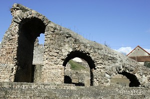 DETAIL D'UN THEATRE ANTIQUE, SITE GALLO-ROMAIN, DREVANT, CHER (18), FRANCE 