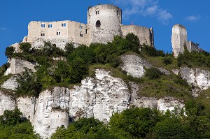 FORTERESSE MEDIEVALE DE CHATEAU GAILLARD EDIFIE PAR LE ROI D'ANGLETERRE RICHARD COEUR DE LION EN 1198, LES ANDELYS, EURE (27), NORMANDIE, FRANCE 