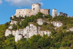 FORTERESSE MEDIEVALE DE CHATEAU GAILLARD EDIFIE PAR LE ROI D'ANGLETERRE RICHARD COEUR DE LION EN 1198, LES ANDELYS, EURE (27), NORMANDIE, FRANCE 