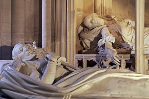 PRINCE FERDINAND-PHIILIPPE D'ORLEANS ET SON EPOUSE HELENE DE MECKLEMBOURG, GISANT DE LA FAMILLE D'ORLEANS, CHAPELLE ROYALE DE DREUX, EURE-ET-LOIR (28), FRANCE 