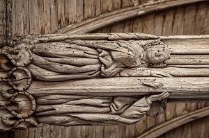 SCULPTURES D'ANGES DANS LES POUTRES EN BOIS DE LA CHARPENTE, CHATEAU DE CHATEAUDUN, EURE-ET-LOIR (28), FRANCE 
