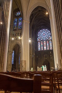 INTERIEUR DE LA CATHEDRALE NOTRE-DAME DE CHARTRES, CLASSEE AU PATRIMOINE MONDIAL DE L'UNESCO, EURE-ET-LOIR (28), FRANCE 