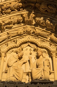 DETAIL DES SCULPTURES DU PORTAIL NORD DE LA CATHEDRALE NOTRE-DAME, CHARTRES, EURE-ET-LOIR (28), FRANCE 