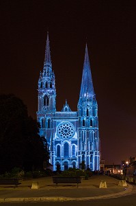 FESTIVAL DE CHARTRES EN LUMIERES SUR LE PORTAIL ROYAL DE LA CATHEDRALE NOTRE-DAME, CHARTRES, EURE-ET-LOIR (28), FRANCE 