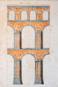 PLAN D'ELEVATION DE L'AQUEDUC VUE DE FRONT, CHATEAU DE MAINTENON, EURE-ET-LOIR (28), FRANCE 