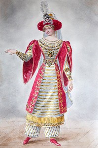 DESSIN REPRESENTANT LA FEMME DU DUC PAUL DE NOAILLES, ALICIA DE ROCHECHOUART DE MORTEMART, CHATEAU DE MAINTENON, EURE-ET-LOIR (28), FRANCE, MENTION OBLIGATOIRE : COLLECTION RAINDRE/NOAILLES COLLECTION RAINDRE/NOAILLES 