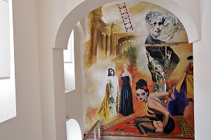 FRESQUE REALISEE PAR L'ARTISTE JEAN-PAUL CHAMBAS DANS LE GRAND ESCALIER D'HONNEUR, THEATRE DU CAPITOLE, VILLE DE TOULOUSE, HAUTE-GARONNE (31), FRANCE 