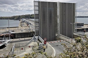 PONT DE L'USINE MAREMOTRICE ET BARRAGE DE LA RANCE, DINARD, ILLE-ET-VILAINE (35), FRANCE 