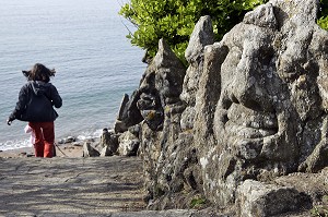 LES ROCHERS SCULPTES DE ROTHENEUF PAR L'ABBE FOURRE, SAINT-MALO, ILLE-ET-VILAINE (35), FRANCE 