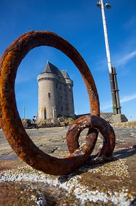 PORT DES BAS-SABLONS ET TOUR SOLIDOR, QUARTIER DE SAINT-SERVAN, CITE D'ALET, QUARTIER DE SAINT-SERVAN, SAINT-MALO, ILLE-ET-VILAINE (35), FRANCE 