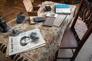 LE PETIT ILLUSTRE, BUREAU DE MAURICE DUDEVANT-SAND, DOMAINE GEORGE SAND, LA VALLEE NOIRE ET LE ROMANTISME DE GEORGE SAND DANS LE BERRY, NOHANT-VIC (36), FRANCE 