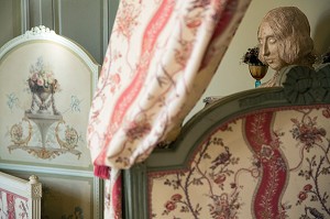 CHAMBRE D'AURORE DE SAXE, DOMAINE GEORGE SAND, LA VALLEE NOIRE ET LE ROMANTISME DE GEORGE SAND DANS LE BERRY, NOHANT-VIC (36), FRANCE 