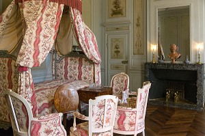 CHAMBRE D'AURORE DE SAXE, DOMAINE GEORGE SAND, LA VALLEE NOIRE ET LE ROMANTISME DE GEORGE SAND DANS LE BERRY, NOHANT-VIC (36), FRANCE 