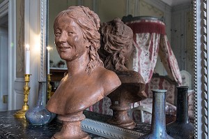 CHAMBRE D'AURORE DE SAXE, DOMAINE GEORGE SAND, LA VALLEE NOIRE ET LE ROMANTISME DE GEORGE SAND DANS LE BERRY, NOHANT-VIC (36), FRANCE