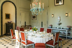 LA SALLE A MANGER, DOMAINE GEORGE SAND, LA VALLEE NOIRE ET LE ROMANTISME DE GEORGE SAND DANS LE BERRY, NOHANT-VIC (36), FRANCE 