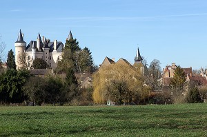 LE CHATEAU SAINT-CHARTIER, DECOR DU ROMAN 'LES MAITRES SONNEURS' DE GEORGE SAND, LA VALLEE NOIRE DANS LE BERRY (36), FRANCE