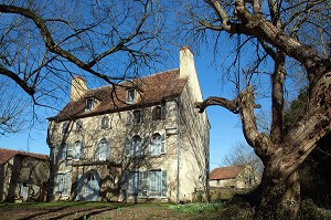 LE CHATEAU DU PETIT COUDRAY, ANCIENNE MAISON DES ROBIN-DUVERNET OU GEORGE SAND RENCONTRE JULES SANDEAU, VERNEUIL-SUR-IGNERAIE, LA VALLEE NOIRE DE GEORGE SAND DANS LE BERRY (36), FRANCE