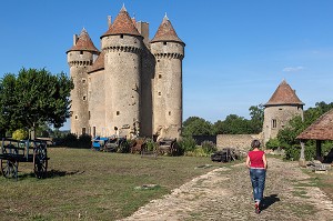 CHATEAU DE SARZAY, ANCIENNE FORTERESSE FEODALE DES 14 ET 15 EME SIECLE, LA VALLEE NOIRE DE GEORGE SAND DANS LE BERRY (36), FRANCE 