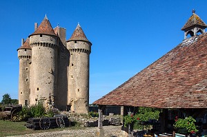 CHATEAU DE SARZAY, ANCIENNE FORTERESSE FEODALE DES 14 ET 15 EME SIECLE, LA VALLEE NOIRE DE GEORGE SAND DANS LE BERRY (36), FRANCE 