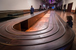 SALLE DES BAGAGES, GALERIE DES CROISIERISTES, EXPOSITION ' TITANIC, RETOUR A CHERBOURG ', CITE DE LA MER, GARE MARITIME TRANSATLANTIQUE, CHERBOURG-OCTEVILLE, MANCHE (50), FRANCE 
