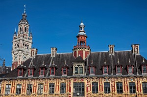 GRAND PLACE, BEFFROI, CHAMBRE DU COMMERCE DE L'INDUSTRIE, (CCI) ET VIEILLE BOURSE, LILLE, NORD (59), FRANCE 