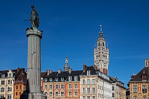 STATUE DE LA DEESSE, BEFFROI, CHAMBRE DU COMMERCE DE L'INDUSTRIE (CCI), LILLE, NORD (59), FRANCE 